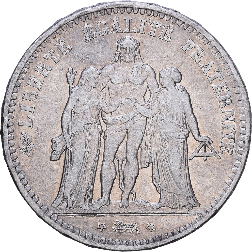 Francja, 5 Francs, Hercule, 1849, Paris, Srebro, EF(40-45), Gadoury:683