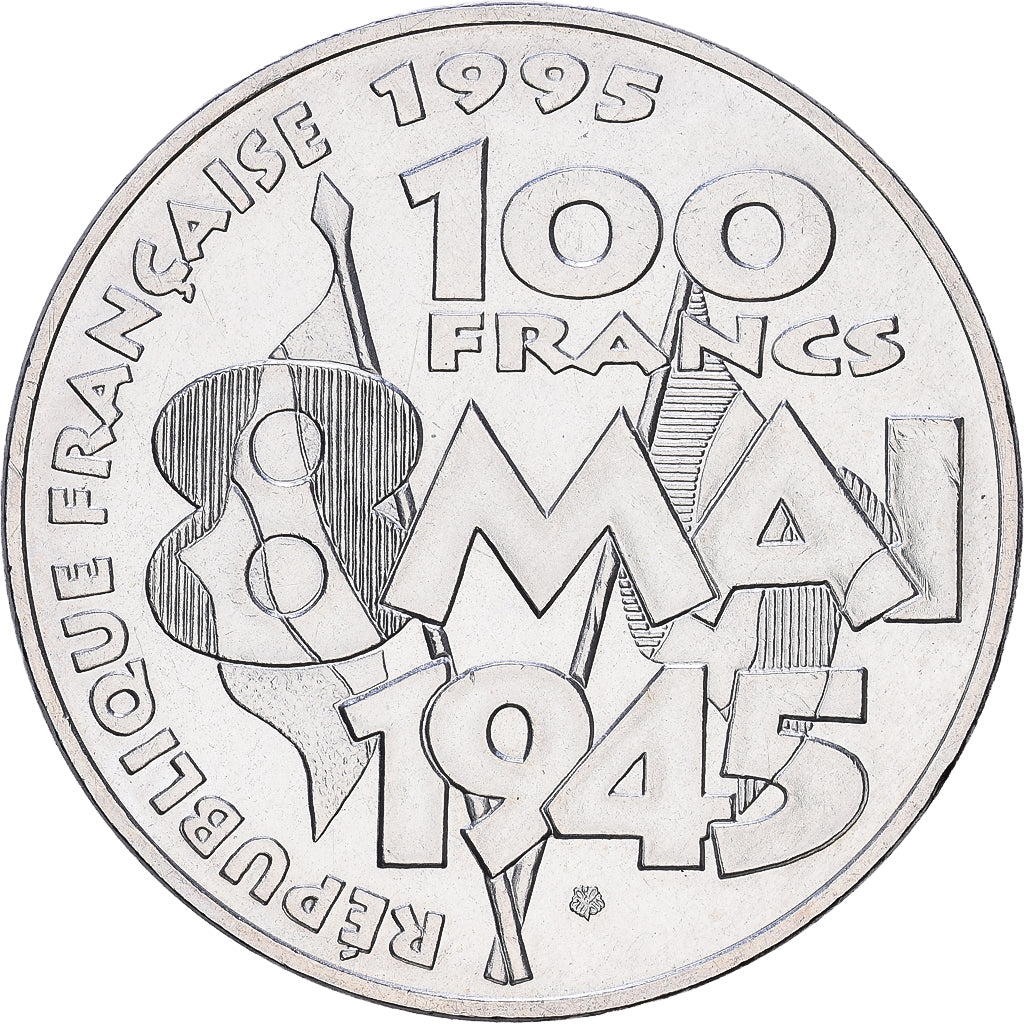 Moneta, Francja, 8 mai 1945, 100 Francs, 1995, Paris, MS(60-62), Srebro