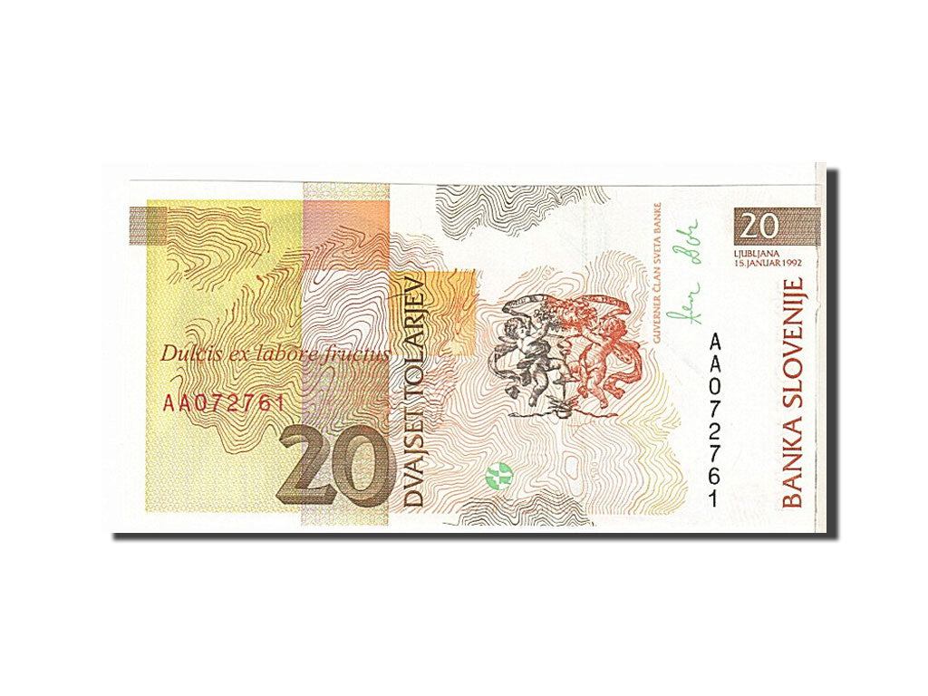 Geldschein, Slowenien, 20 Tolarjev, 1992, UNZ