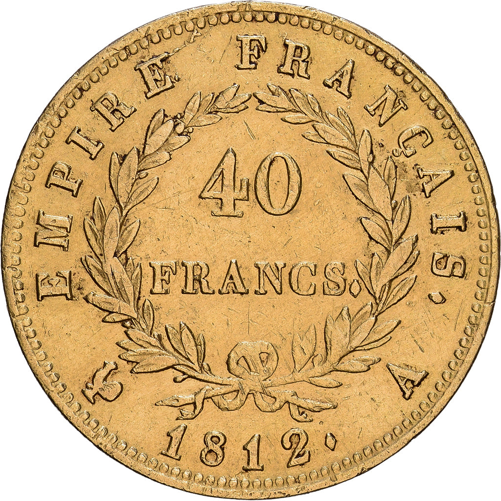 France, Napoleon I, 40 Francs, 1812, Paris, Gold, EF(40-45), Gadoury:1084