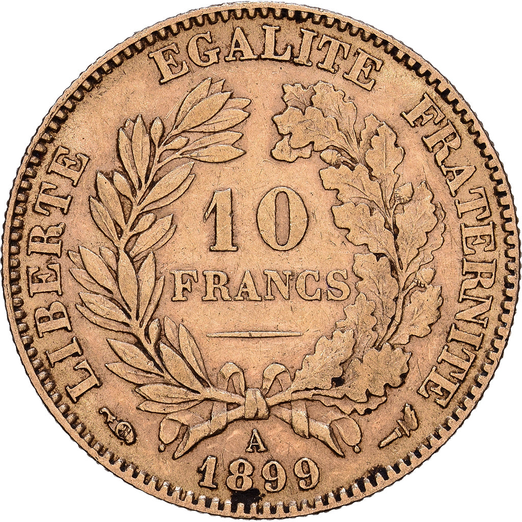 Frankrijk, 10 Francs, Cérès, 1899, Paris, Goud, ZF, Gadoury:1016, KM:830