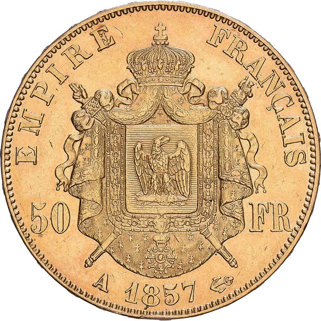 France, Napoléon III, 50 Francs, 1857, Paris, Or, TTB+, KM:785.1