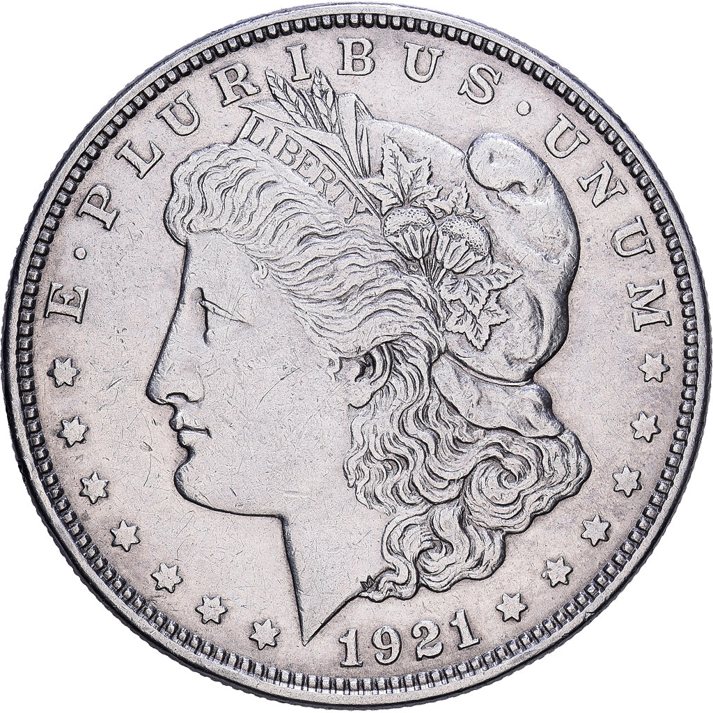 Moneta, USA, Morgan Dollar, Dollar, 1921, Denver, AU(50-53), Srebro, KM:110