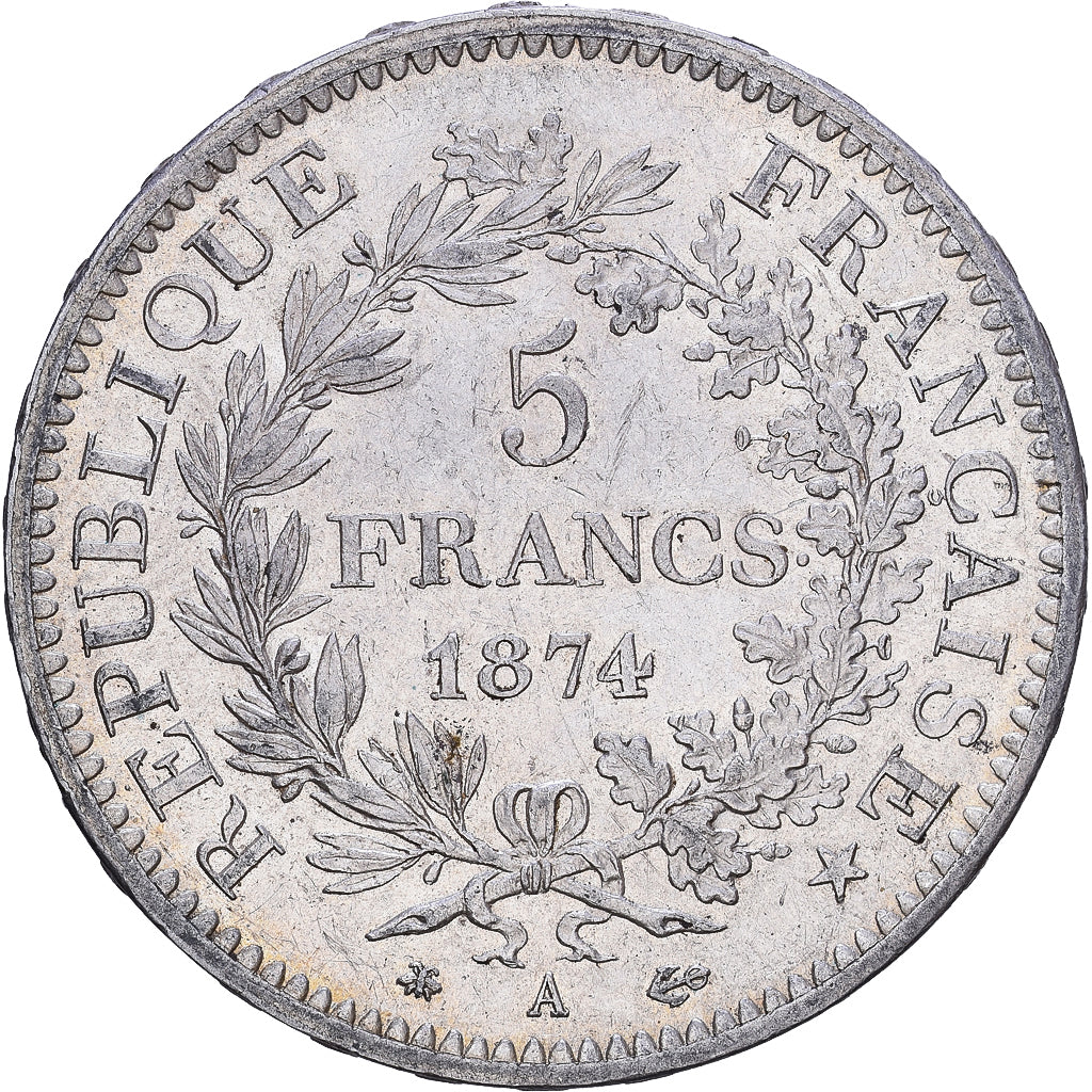 France, Hercule, 5 Francs, 1874, Paris, AU(50-53), Silver, KM:820.1