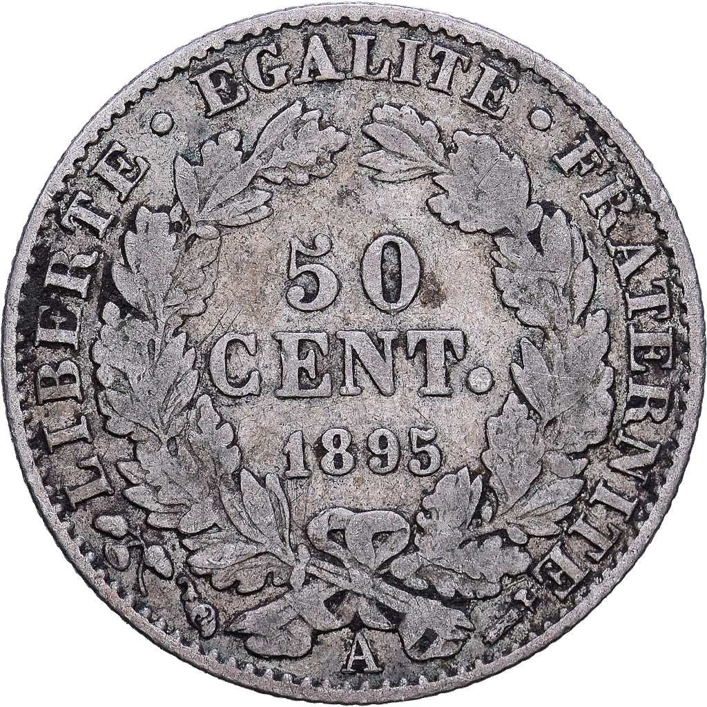 Francia, 50 Centimes, Cérès, 1895, Paris, Argento, MB+, Gadoury:419a, KM:834.1