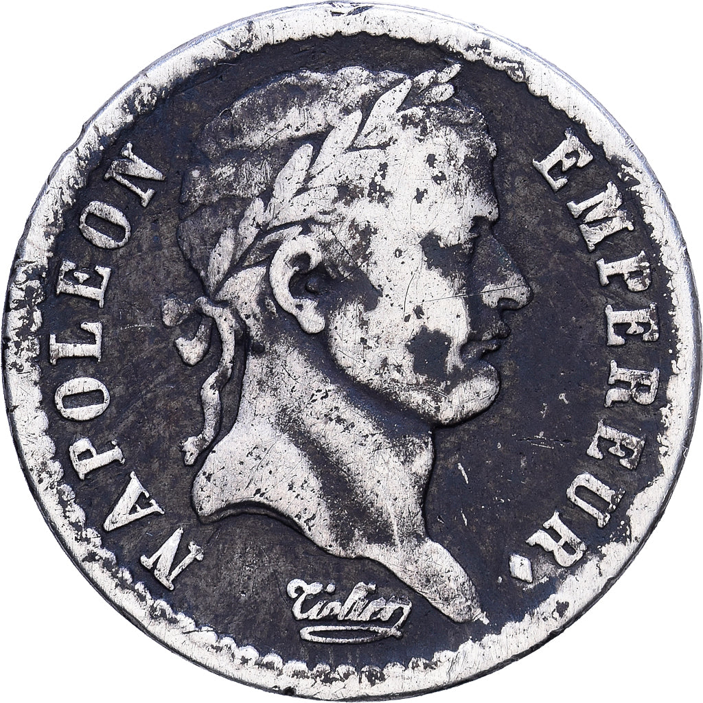 FRANCE, Napoléon I, 1/2 Franc, 1810, Paris, KM #691.1, VF(30-35), Silver, Gadour