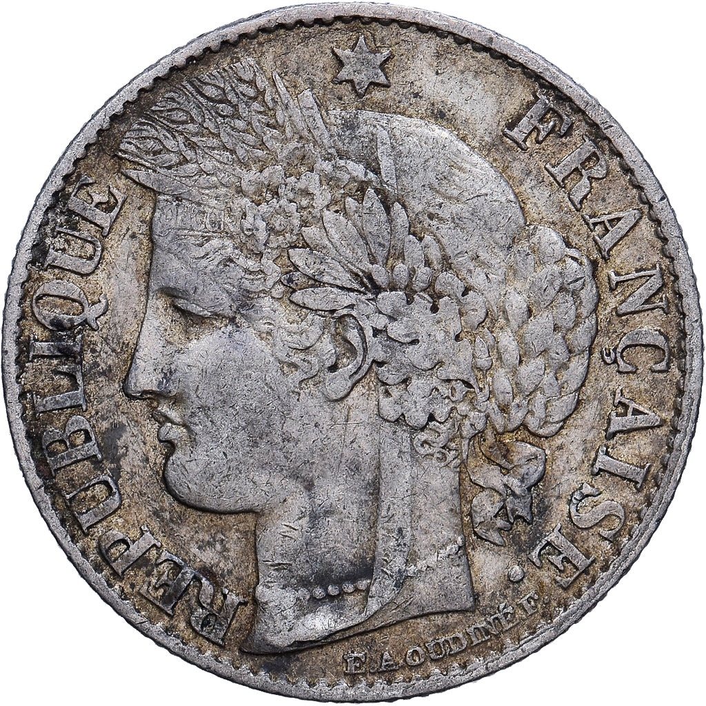 France, Cérès, 50 Centimes, 1882, Paris, TB, Argent, KM:834.1, Gadoury:419a
