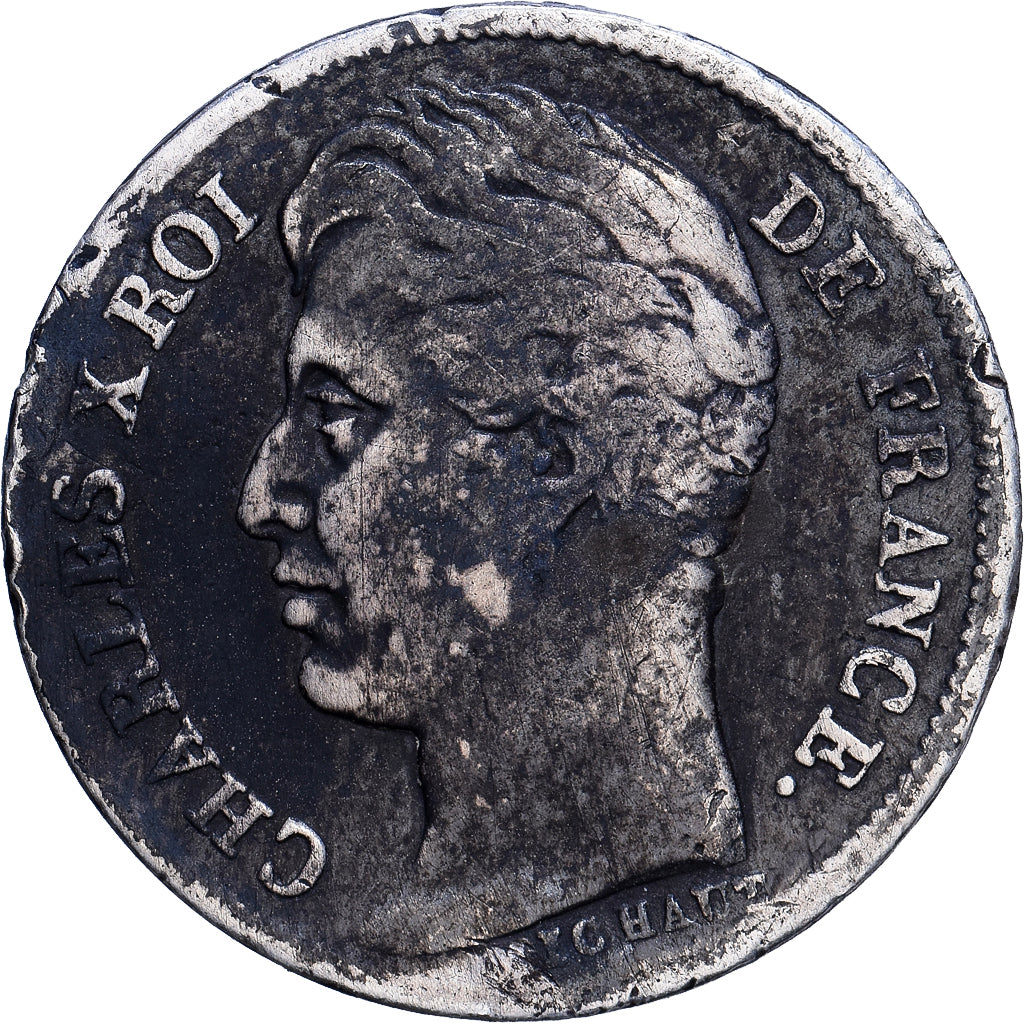 France, Charles X, 1/2 Franc, 1827, Paris, TB, Argent, KM:723.1, Gadoury:402