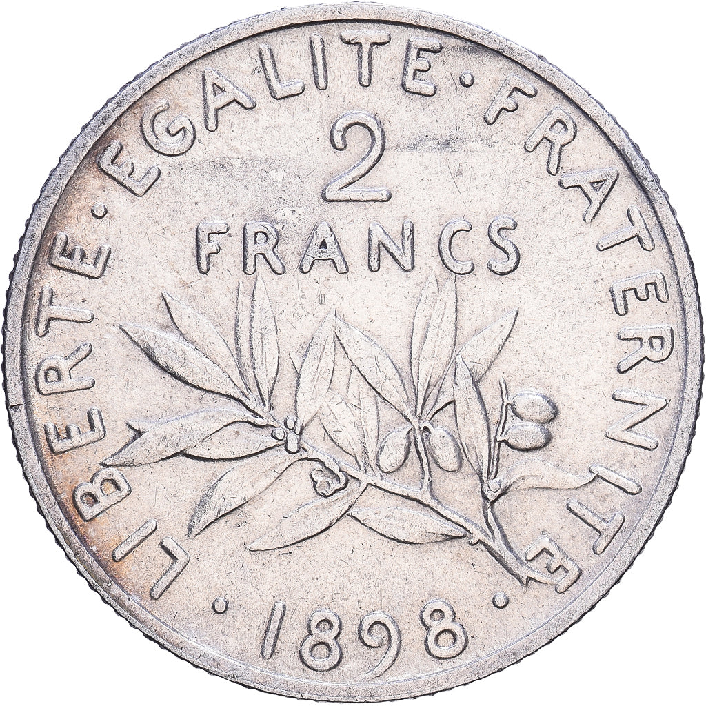 Moneta, Francja, Semeuse, 2 Francs, 1898, Paris, VF(30-35), Srebro, KM:845.1