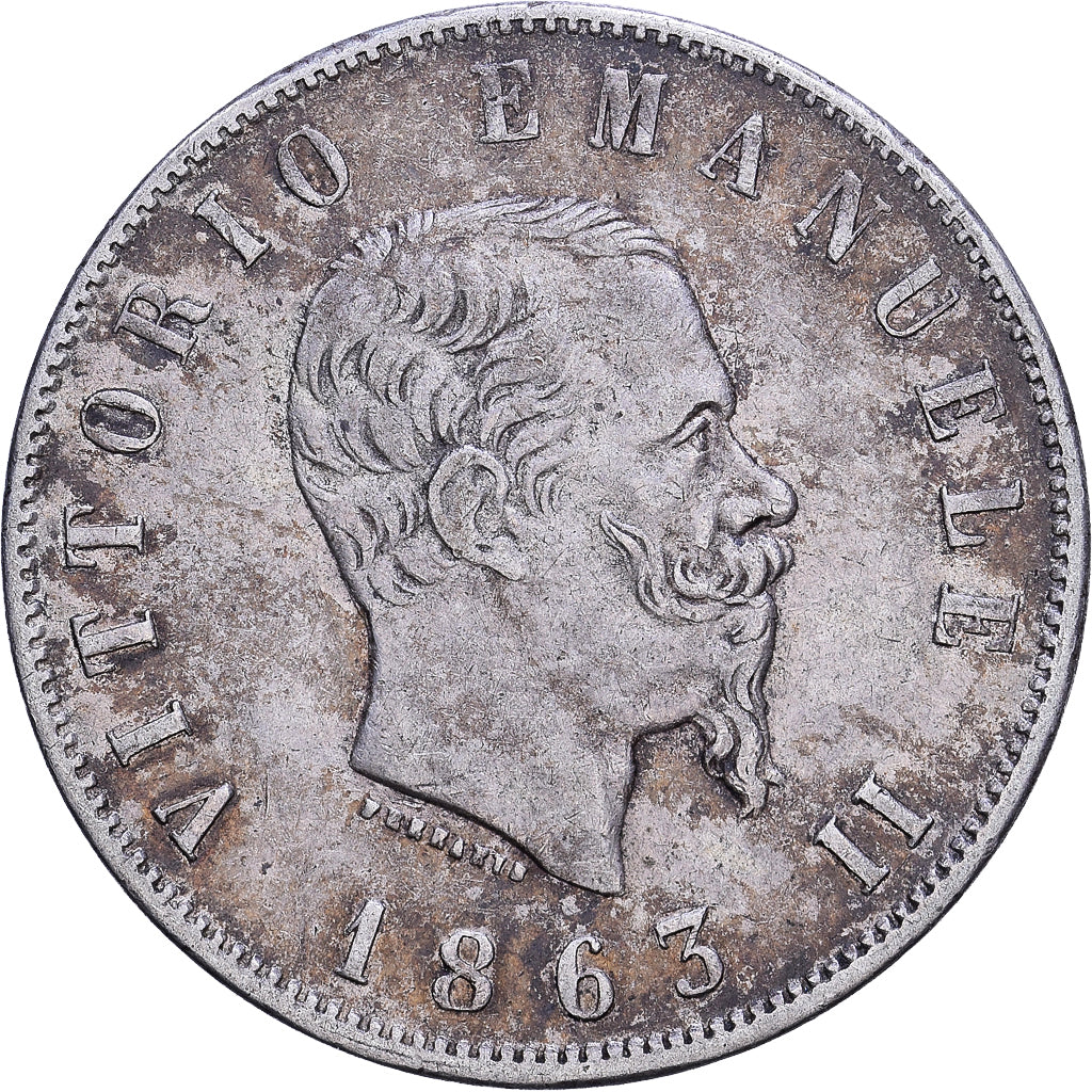 Moeda, Itália, Vittorio Emanuele II, 2 Lire, 1863, Naples, VF(30-35), Prata