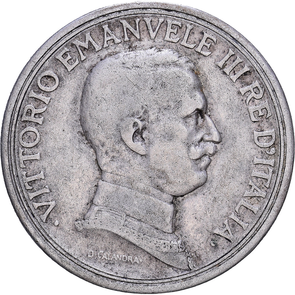 Coin, Italy, Vittorio Emanuele III, 2 Lire, 1915, Rome, VF(20-25), Silver, KM:55