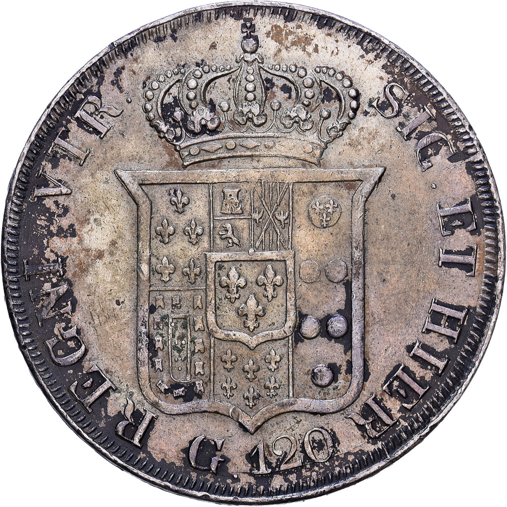 Moneta, DEPARTAMENTY WŁOSKIE, NAPLES, Ferdinando II, 120 Grana, 1835