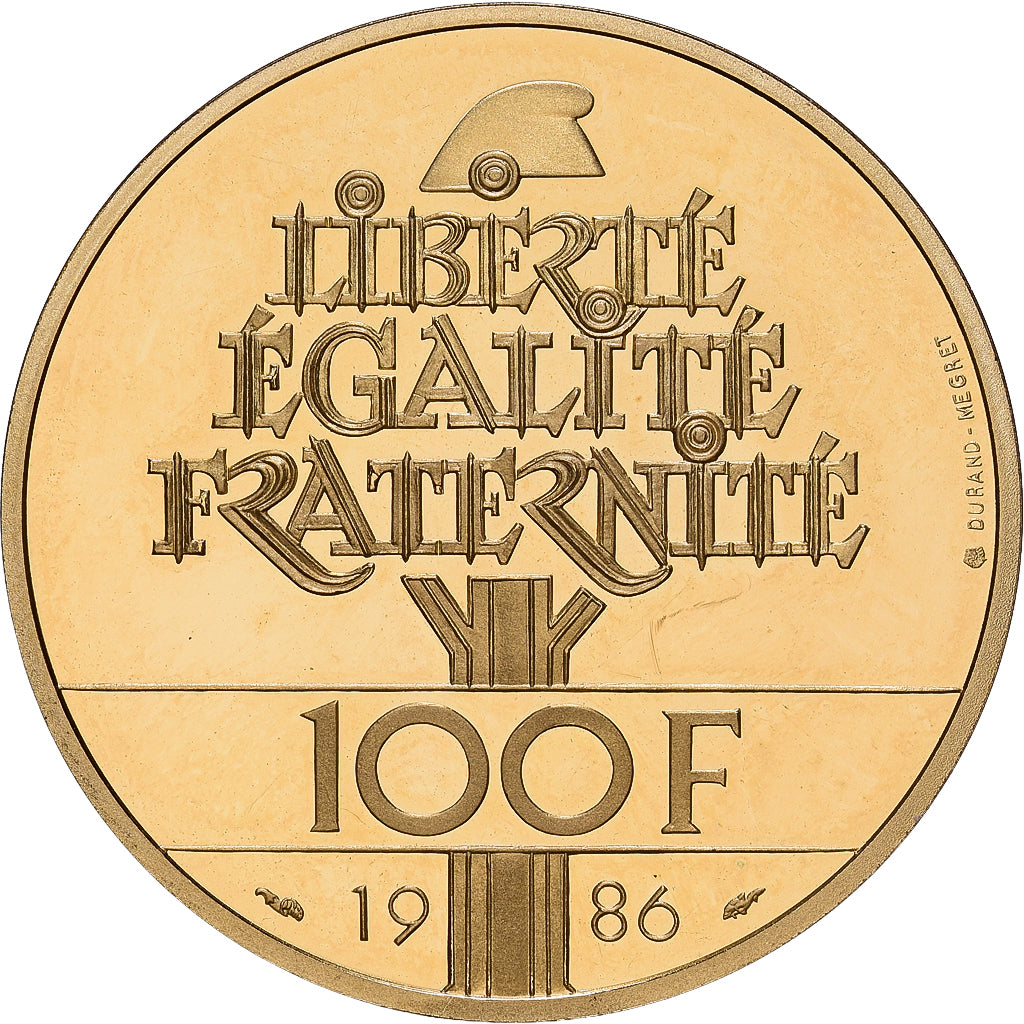 França, 100 Francs, 1986, Proof, Dourado, PCGS, PR66DCAM, Gadoury:901, KM:960b