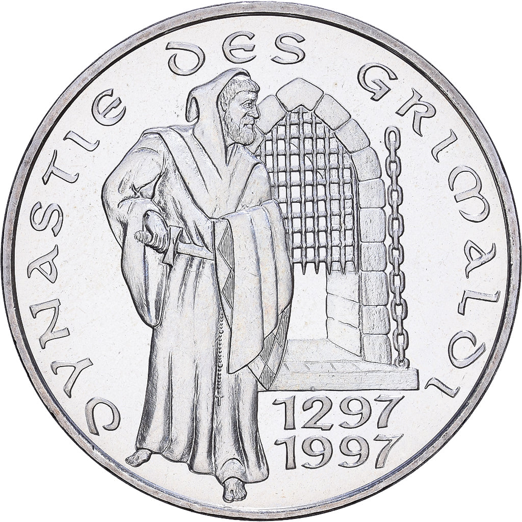 Munten, Monaco, Dynastie des Grimaldi, 100 Francs, 1997, UNC-, Zilver, KM:176