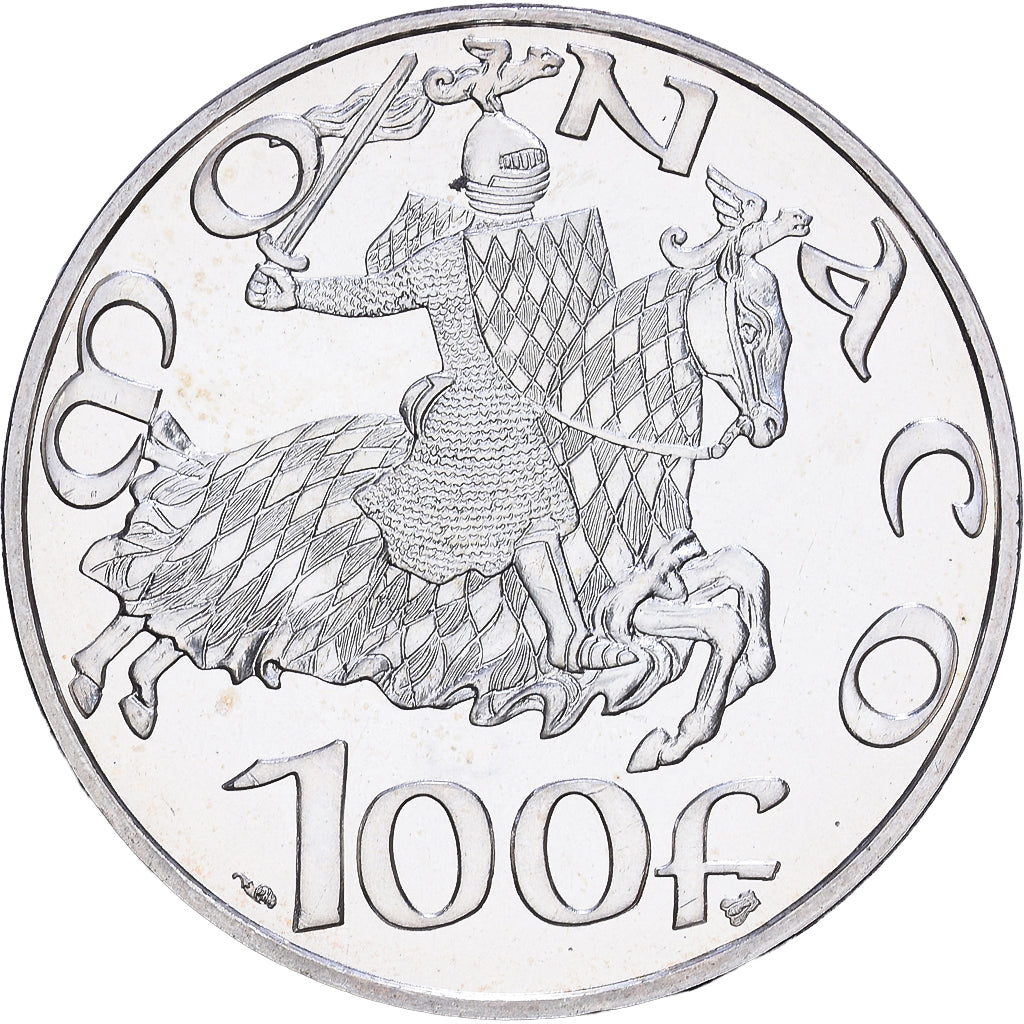 Munten, Monaco, Dynastie des Grimaldi, 100 Francs, 1997, UNC-, Zilver, KM:176