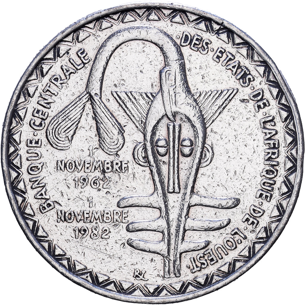 West African States, 5000 Francs, 1982, Silber, SS, KM:11