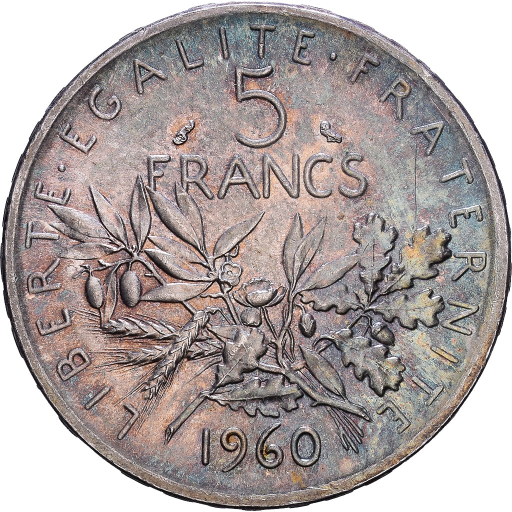 Frankreich, 5 Francs, Semeuse, 1960, Silber, VZ, KM:926