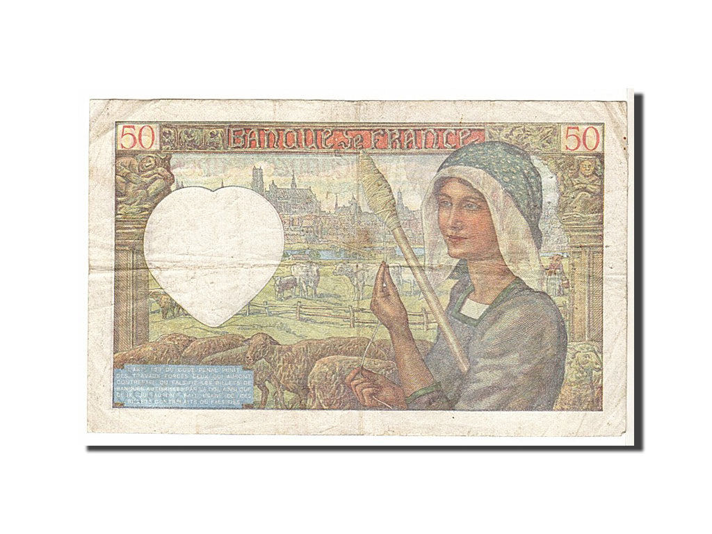 Geldschein, Frankreich, 50 Francs, 50 F 1940-1942 ''Jacques Coeur'', 1940, S