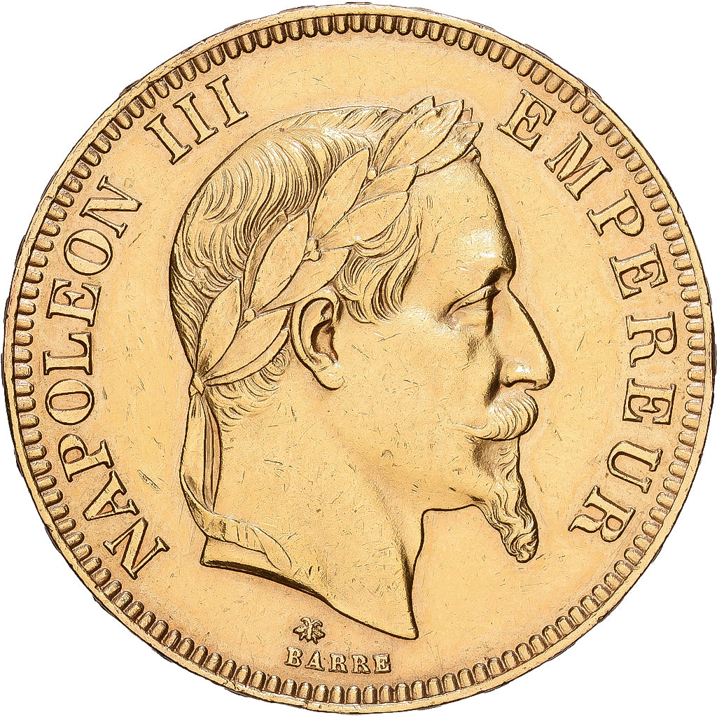 Munten, Frankrijk, Napoleon III, 100 Francs, 1869, Paris, ZF+, Goud, KM:802.1