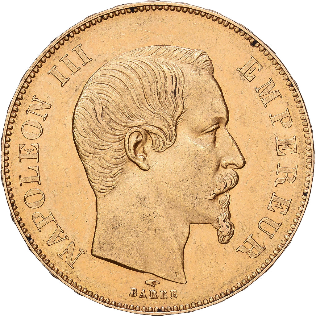 Frankrijk, Napoleon III, 50 Francs, 1855, Paris, Goud, ZF, KM:785.1