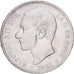 España, Alfonso XII, 5 Pesetas, 1882, Madrid, Plata, BC+, KM:688