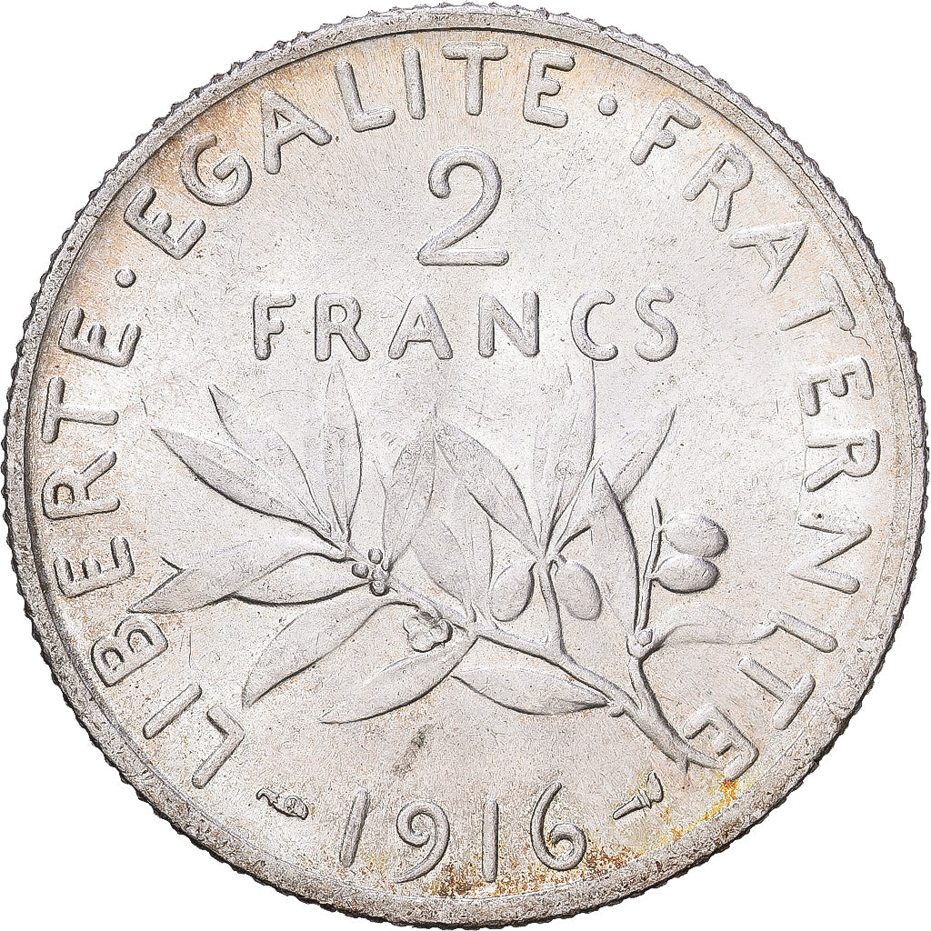 Münze, Frankreich, Semeuse, 2 Francs, 1916, Paris, SS+, Silber, KM:845.1