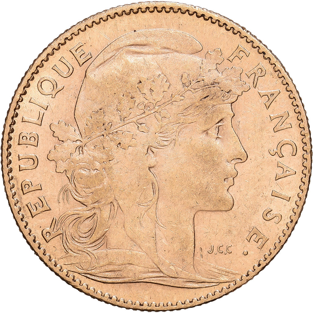 Frankrijk, 10 Francs, Marianne, 1905, Paris, Goud, ZF, Gadoury:1017, KM:846