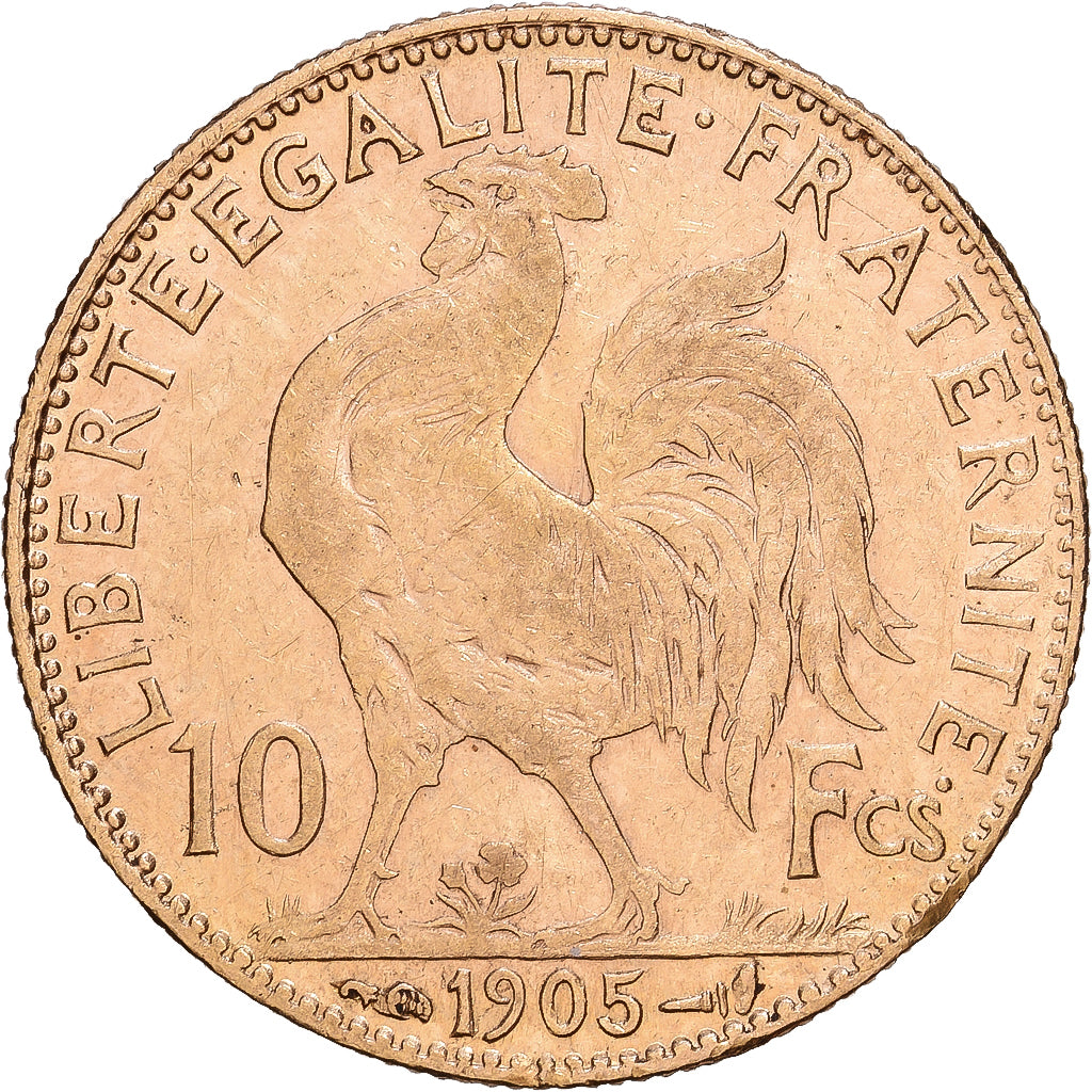 Frankrijk, 10 Francs, Marianne, 1905, Paris, Goud, ZF, Gadoury:1017, KM:846