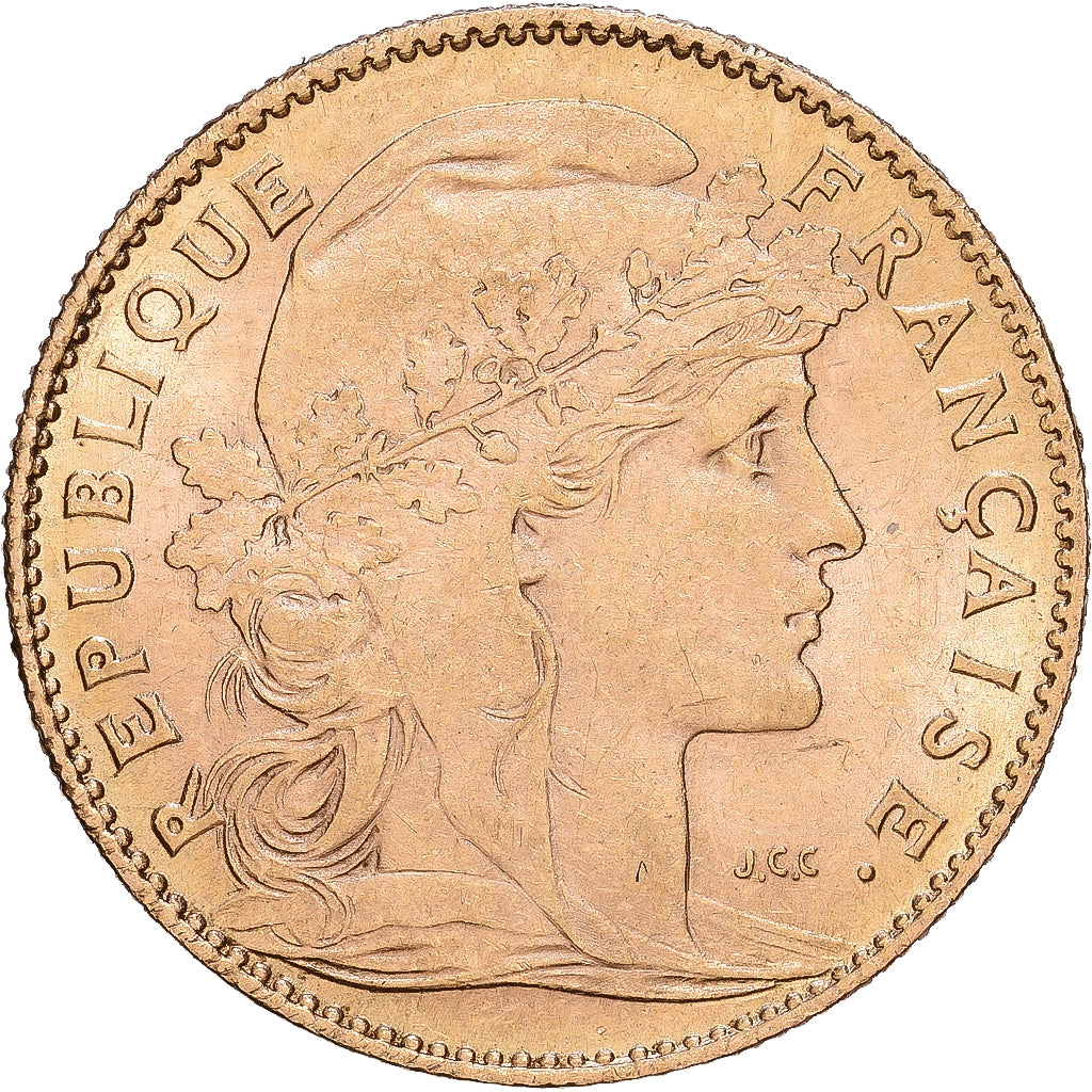 Frankrijk, 10 Francs, Marianne, 1906, Paris, Goud, ZF, KM:846