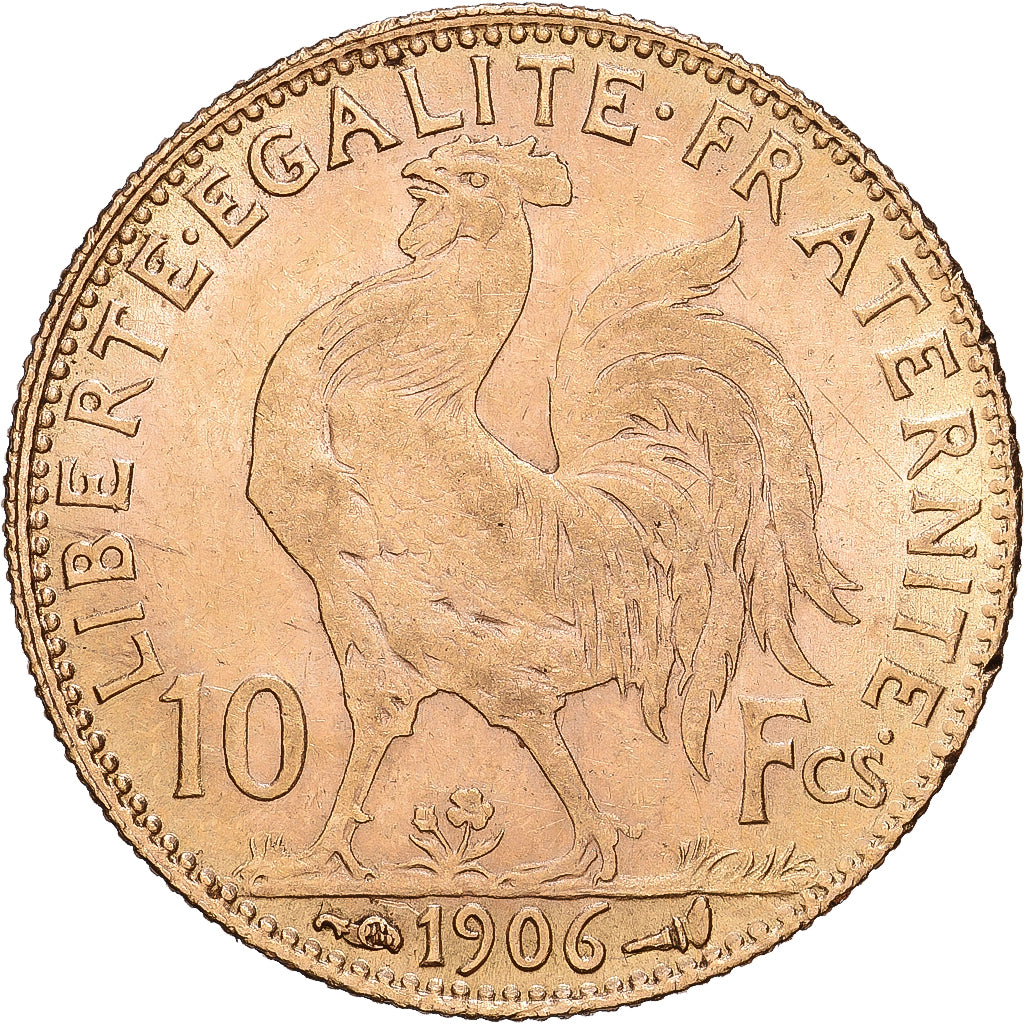 Frankrijk, 10 Francs, Marianne, 1906, Paris, Goud, ZF, KM:846