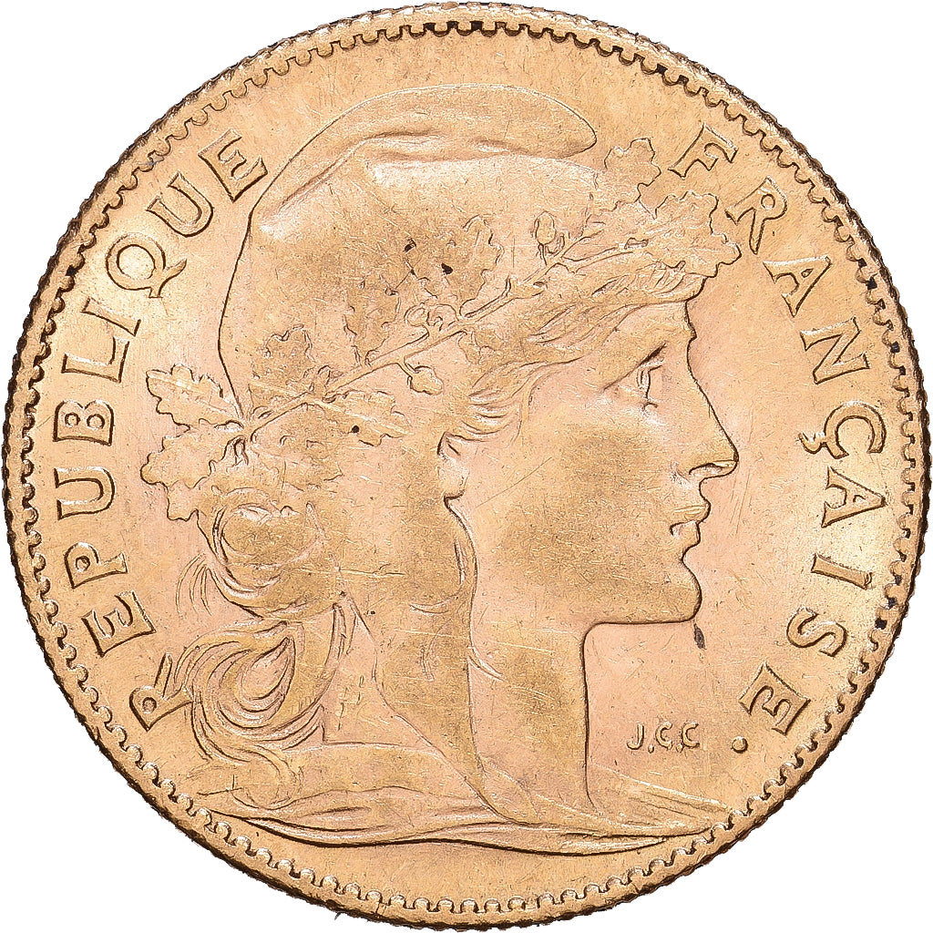 Frankrijk, 10 Francs, Marianne, 1907, Paris, Goud, ZF, Gadoury:1017, KM:846