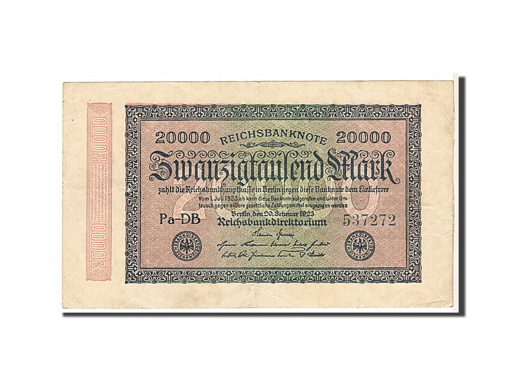 Banknote, Germany, 20,000 Mark, 1923, KM:85a, EF(40-45)