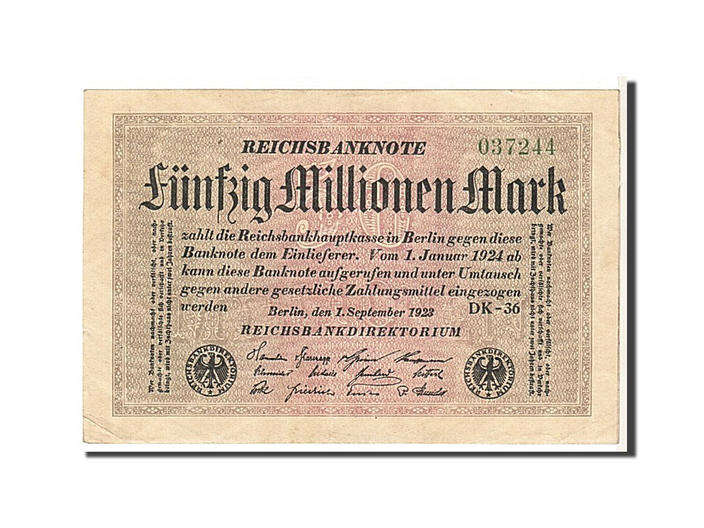 Banknote, Germany, 50 Millionen Mark, 1923, EF(40-45)