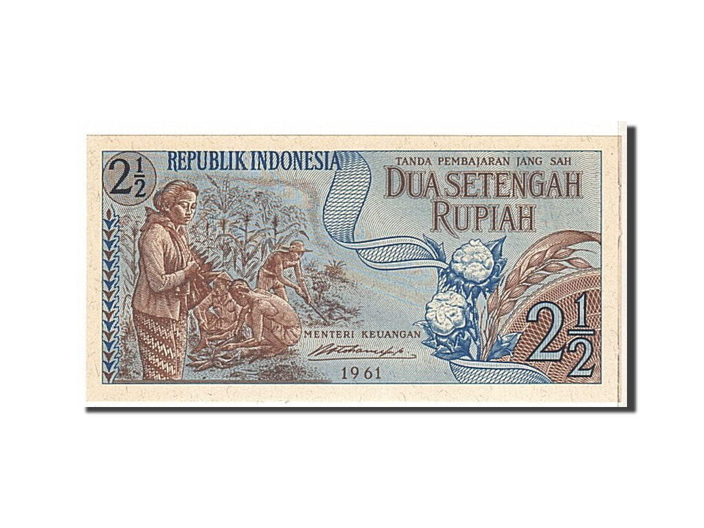 Banconote, Indonesia, 2 1/2 Rupiah, 1961, FDS