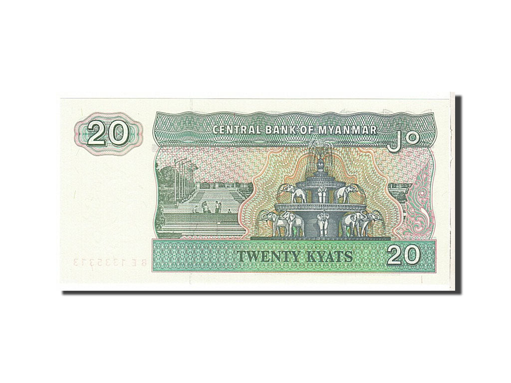 Banknote, Myanmar, 20 Kyats, 1994, KM:72, UNC(65-70)
