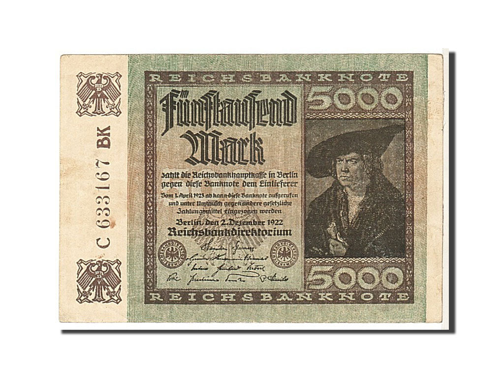 Banconote, Germania, 5000 Mark, 1922, KM:81c, BB