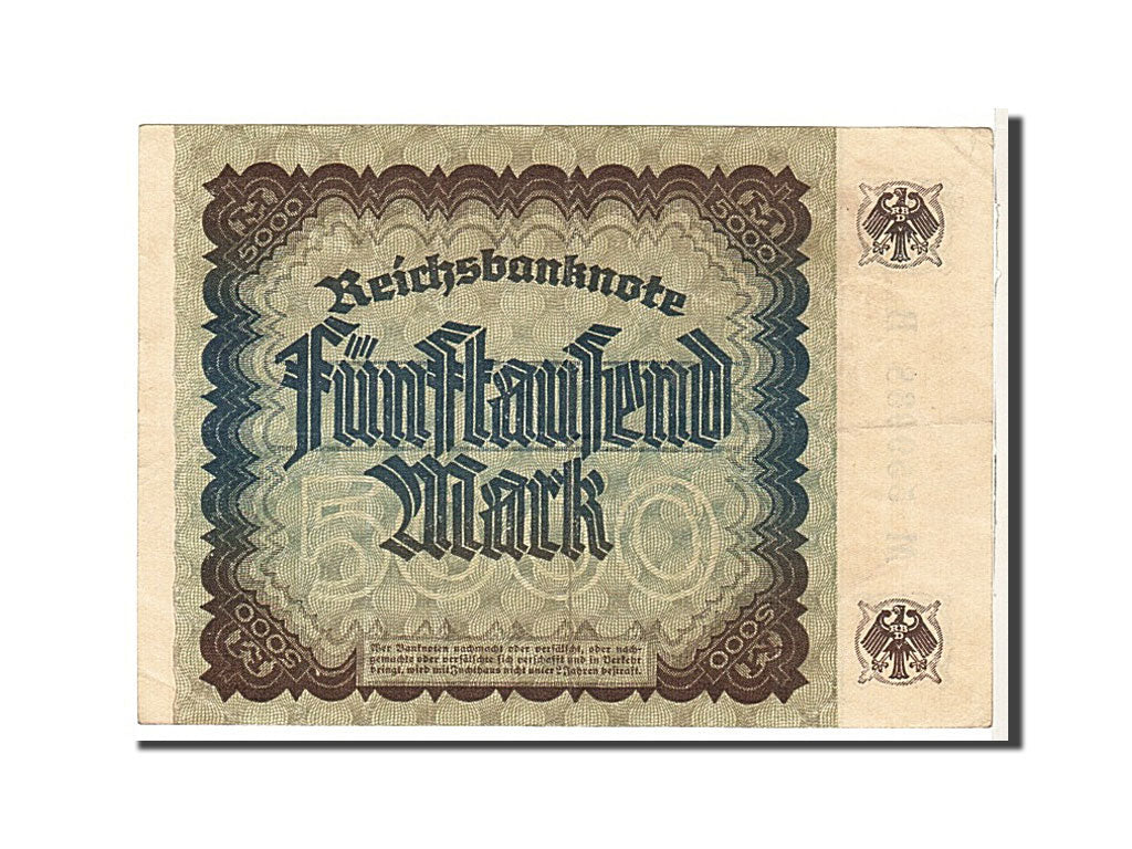Billete, 5000 Mark, 1922, Alemania, MBC