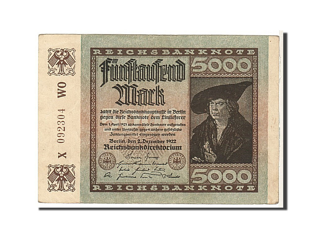 Geldschein, Deutschland, 5000 Mark, 1922, SS