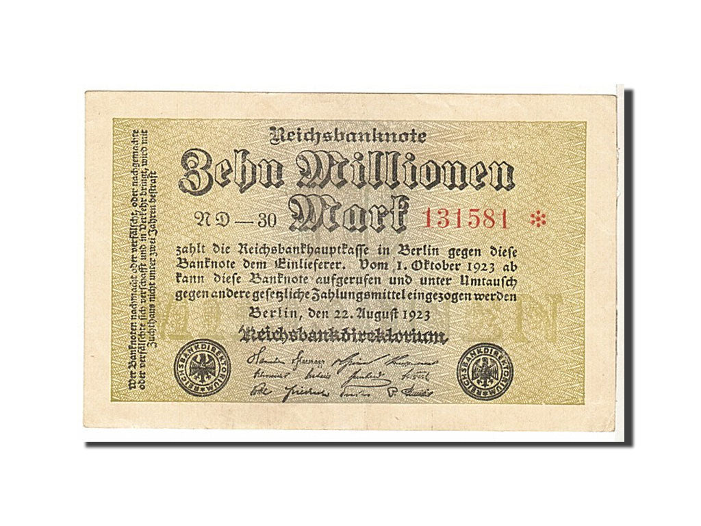 Geldschein, Deutschland, 10 Millionen Mark, 1923, SS