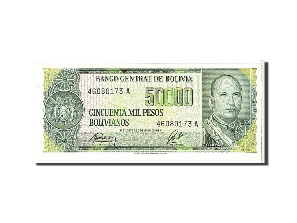 Billet, Bolivie, 50,000 Pesos Bolivianos, 1984, NEUF