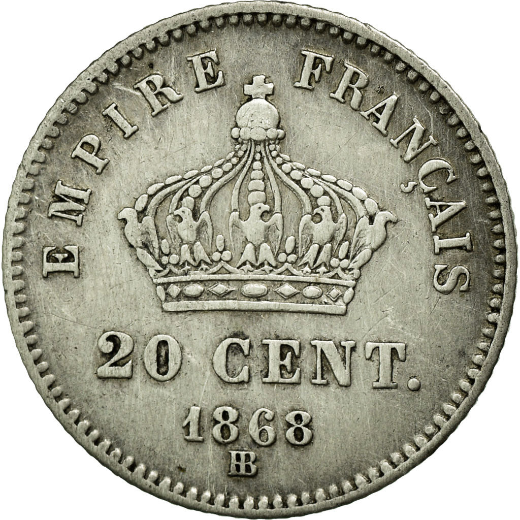 Coin, France, Napoleon III, Napoléon III, 20 Centimes, 1868, Strasbourg