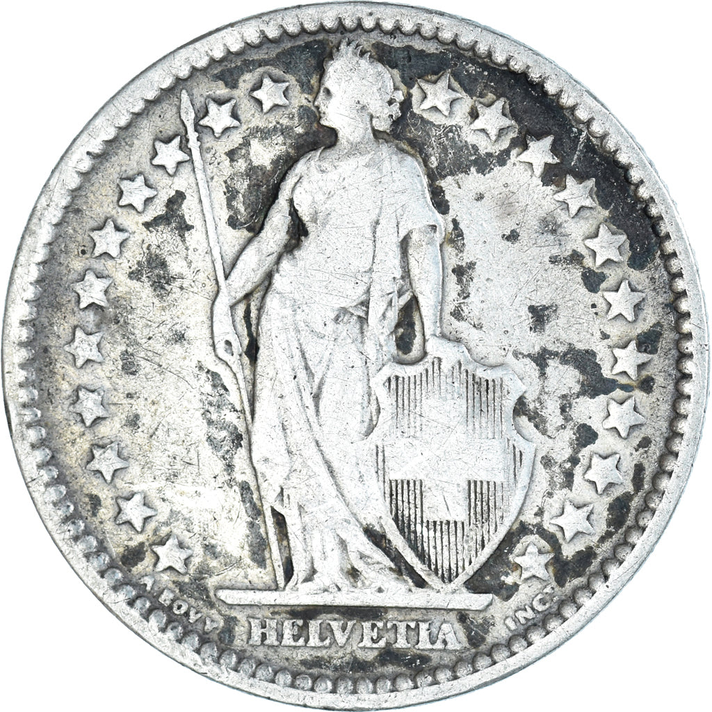 Coin, Switzerland, 2 Francs, 1875, Bern, VF(20-25), Silver, KM:21