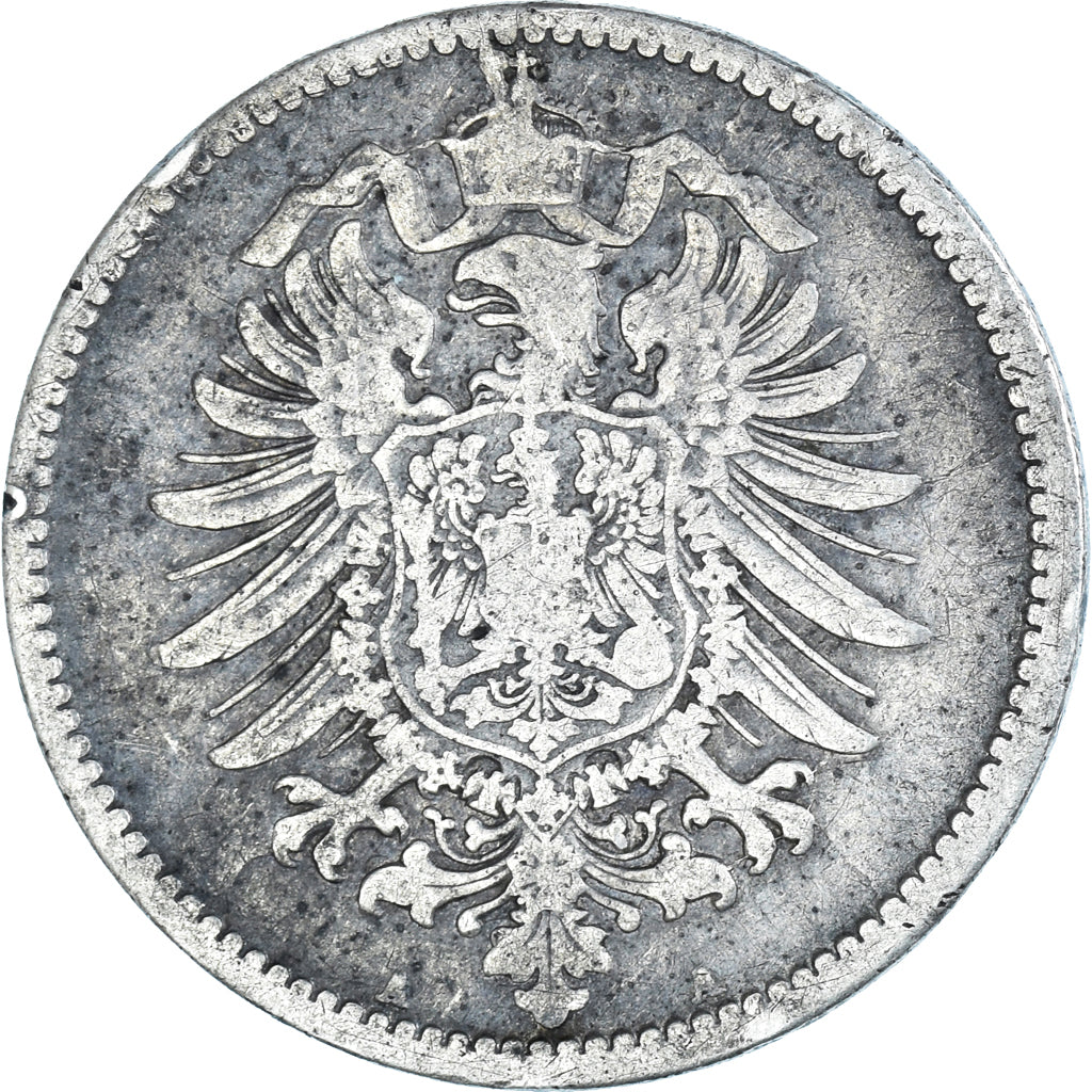 Coin, GERMANY - EMPIRE, Wilhelm I, Mark, 1875, Berlin, VF(20-25), Silver, KM:7