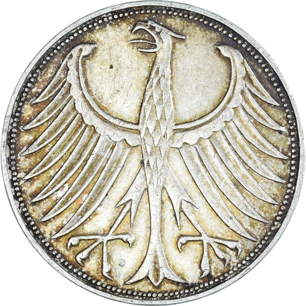Moneta, GERMANIA - REPUBBLICA FEDERALE, 5 Mark, 1951, Stuttgart, BB, Argento