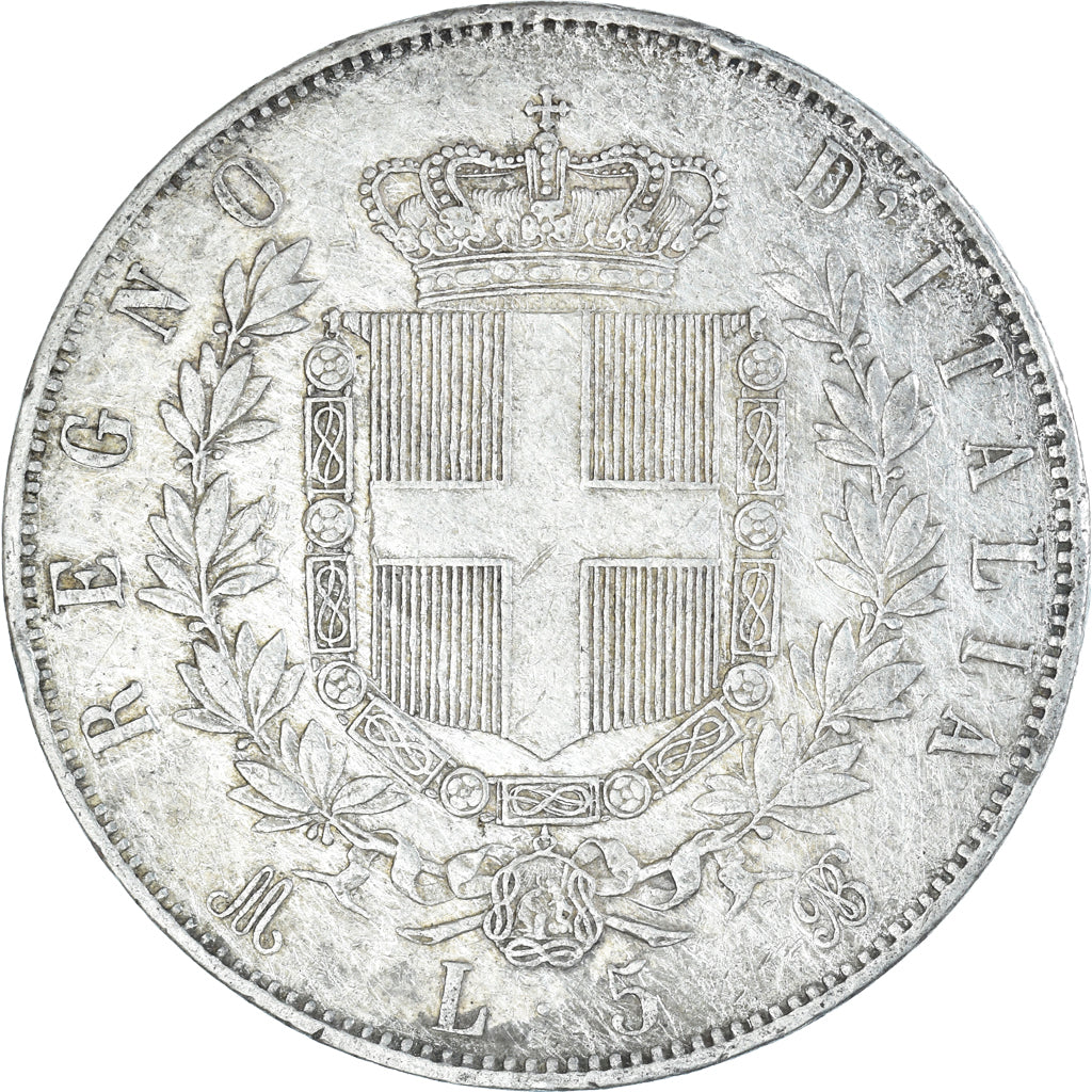 Moneta, Italia, Vittorio Emanuele II, 5 Lire, 1871, Milan, MB+, Argento, KM:8.3