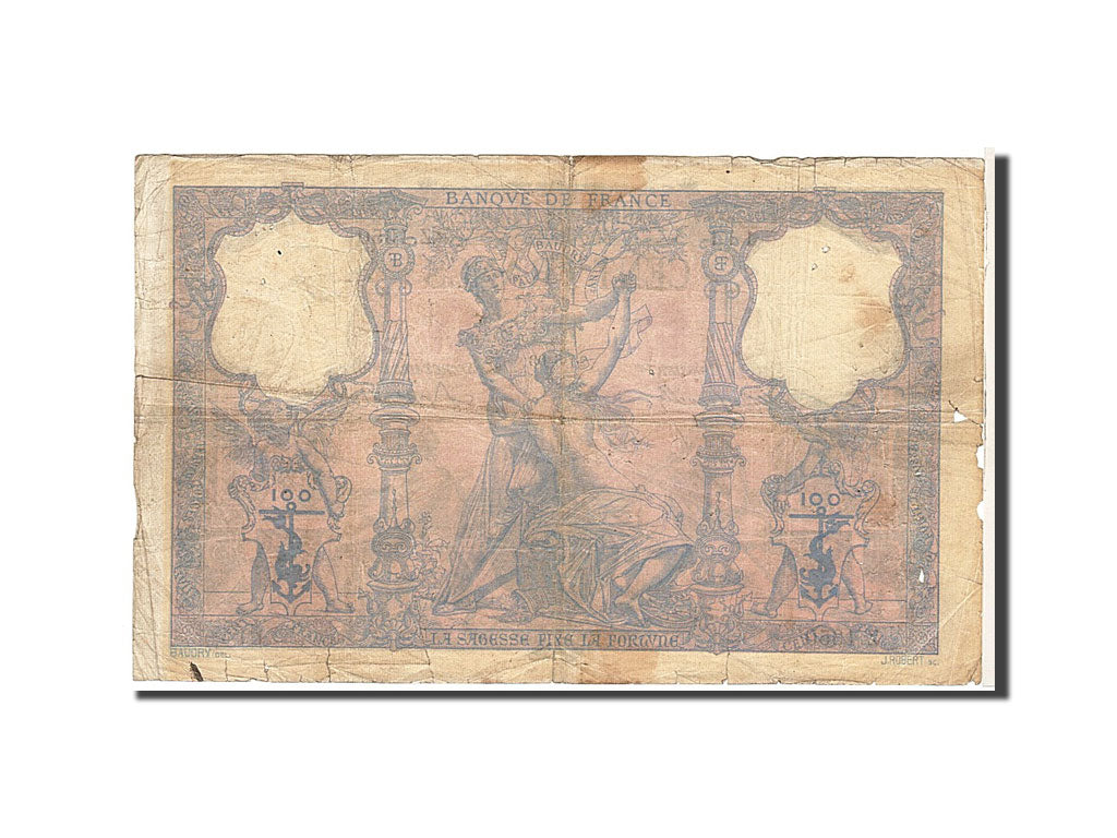 Banconote, Francia, 100 Francs, 100 F 1888-1909 ''Bleu et Rose'', 1893