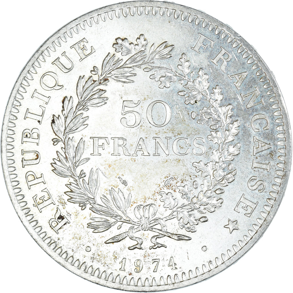 Monnaie, France, Hercule, 50 Francs, 1974, Frappe hybride, SUP, Argent