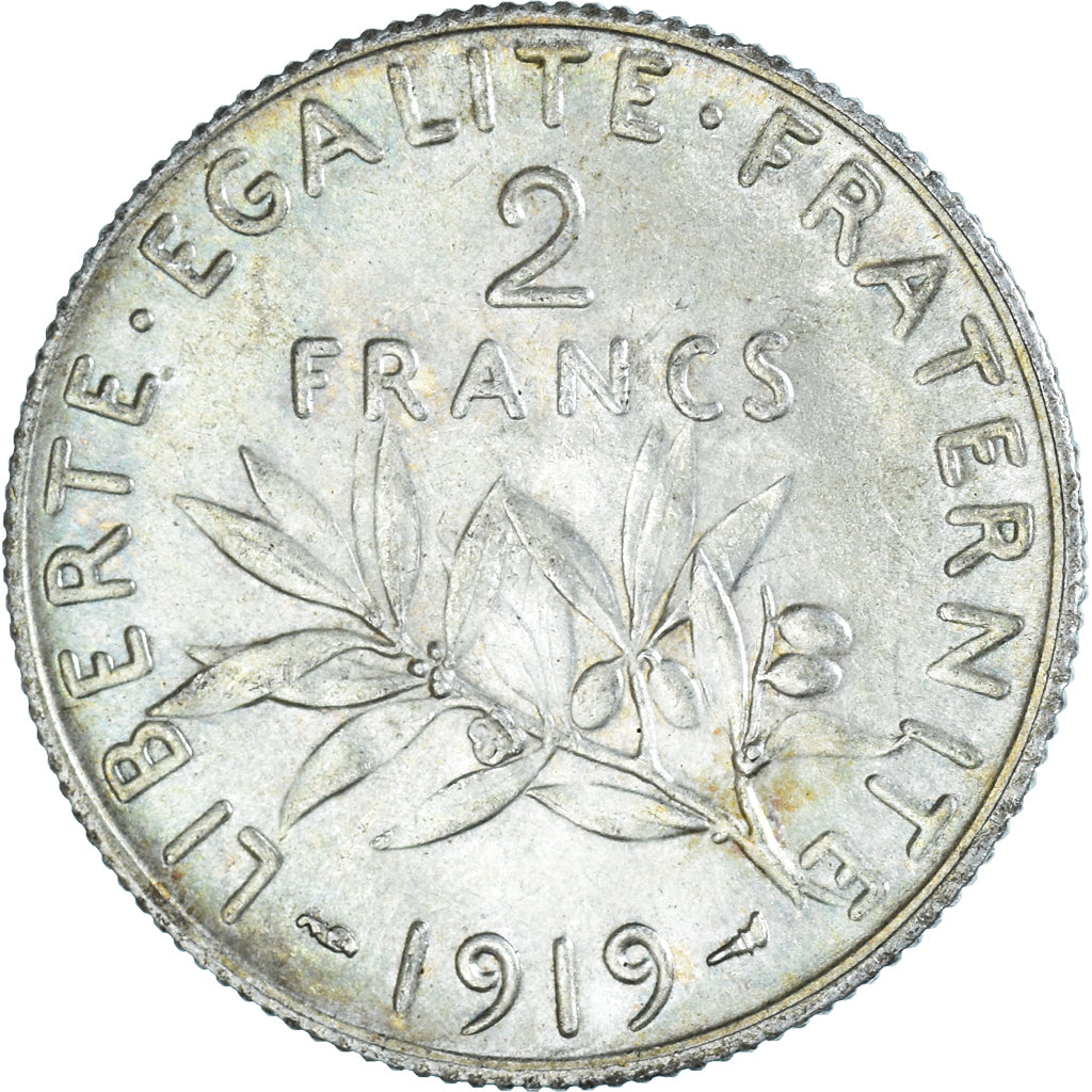 Monnaie, France, Semeuse, 2 Francs, 1919, Paris, SUP, Argent, Gadoury:532