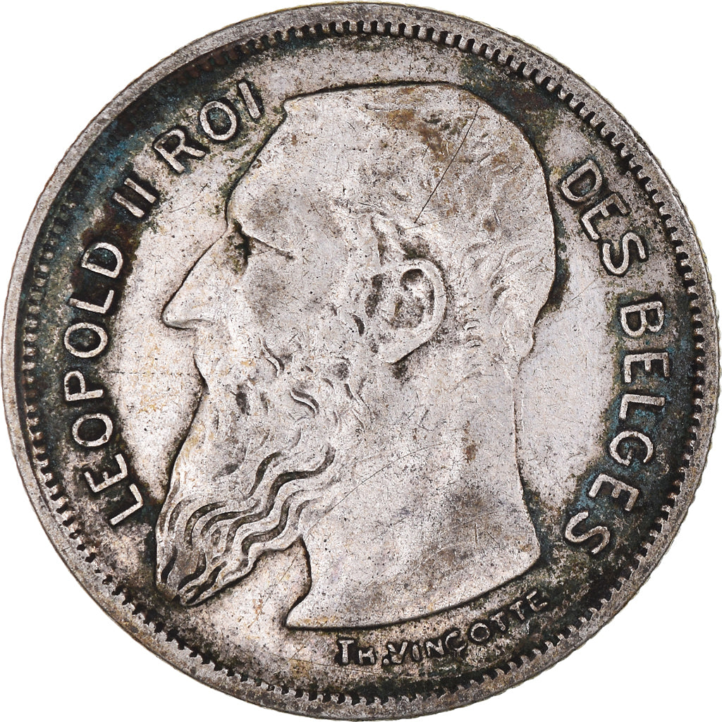 Coin, Belgium, Leopold II, 2 Francs, 2 Frank, 1909, VF(30-35), Silver, KM:58.1