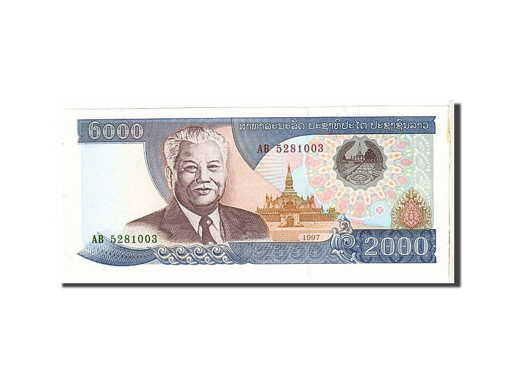 Biljet, Laos, 2000 Kip, 1997, KM:33a, SPL